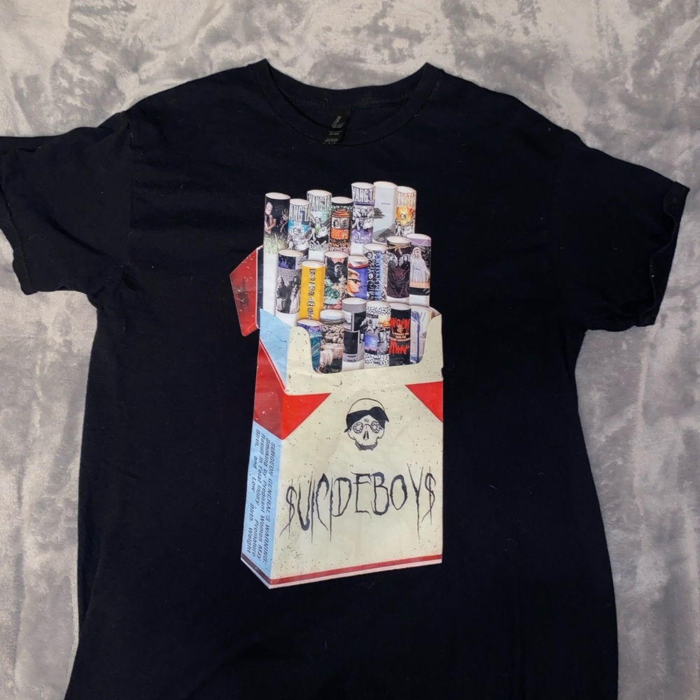 Black $uicideboys Graphic T-Shirt with Unique Print